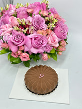 Load image into Gallery viewer, Valentines Acrylic Gift Box with Cake and Flower Arrangements PINK COLOR