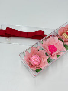 Valentines Acrylic Gift Box with Flower Wrappings